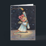 Cartes Pour Fêtes Annuelles Flamme minuscule - Joli Noël Angel Mouse Art<br><div class="desc">C'est Noël et cette petite souris d'ange porte une bougie pour éclairer son chemin dans l'obscurité.  Art par Carmen Medlin.</div>