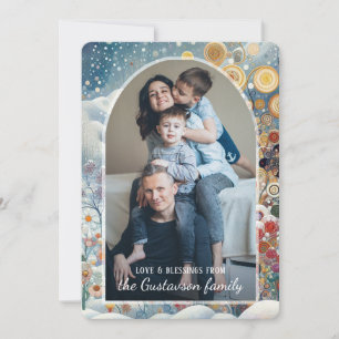 Cartes Pour Fêtes Annuelles Flammes de neige Abstraites sur mesure Fleurs de v