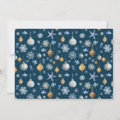 Cartes Pour Fêtes Annuelles Flammes de neige et éléments marins (Dos)