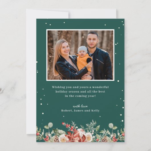 Cartes Pour Fêtes Annuelles Flammes de neige modernes superposer Joyeux Noël P (Dos)