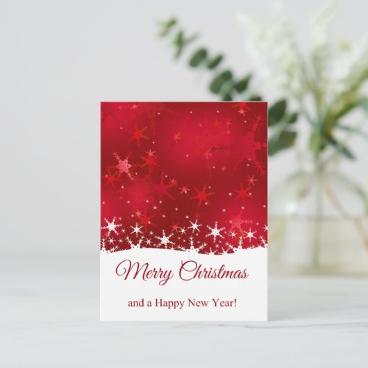 Cartes Pour Fêtes Annuelles Flammes de neige rouges d'hiver de Noël (Debout devant)