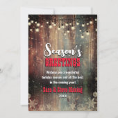 Cartes Pour Fêtes Annuelles Flammes de neige rustique de Noël (Devant)
