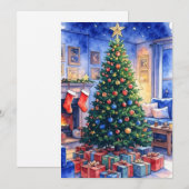 Cartes Pour Fêtes Annuelles Flat Christmas Card (Devant / Derrière)