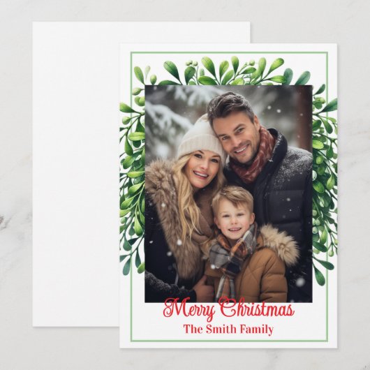 Cartes Pour Fêtes Annuelles Flat Holiday Card Custom Photo (Devant / Derrière)