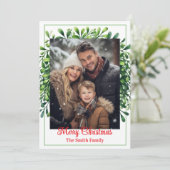 Cartes Pour Fêtes Annuelles Flat Holiday Card Custom Photo (Debout devant)