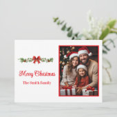 Cartes Pour Fêtes Annuelles Flat Holiday Card Custom Photo (Debout devant)