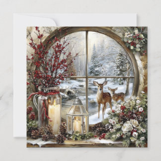 Cartes Pour Fêtes Annuelles Flat Holiday/Winter Card