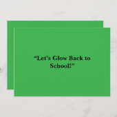 Cartes Pour Fêtes Annuelles Flat Neon Green Background – School Texture (Devant / Derrière)