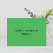 Cartes Pour Fêtes Annuelles Flat Neon Green Background – School Texture (Debout devant)
