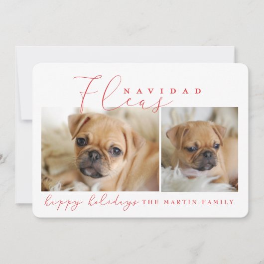 CARTES POUR FÊTES ANNUELLES FLEAS NAVIDAD (Devant)