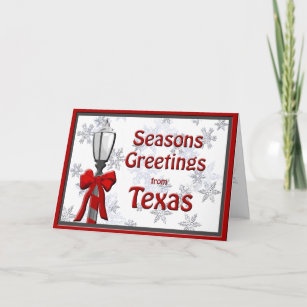 Cartes Pour Fêtes Annuelles Fléau de neige de la Lampe Joyeuses Fêtes du Texas