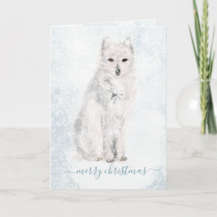 Cartes Pour Fêtes Annuelles Fléaux de neige de la scène d'hiver du renard arct
