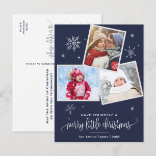 Cartes Pour Fêtes Annuelles Flèche de neige de la marine 3 Noël photo
