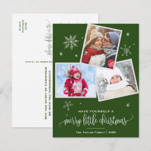 Cartes Pour Fêtes Annuelles Flèche de neige verte   3 Noël photo