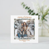 Cartes Pour Fêtes Annuelles Flèches de neige bleues et dorées (Debout devant)