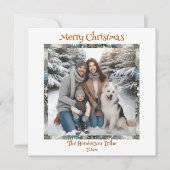 Cartes Pour Fêtes Annuelles Flèches de neige bleues et dorées (Devant)