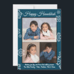 Cartes Pour Fêtes Annuelles Flèches de neige bleues - Hanukkah Photo Flat<br><div class="desc">Flèches de neige bleues - Hanukkah Photo Flat</div>