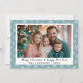 Cartes Pour Fêtes Annuelles Flèches de neige Turquoises (Devant)