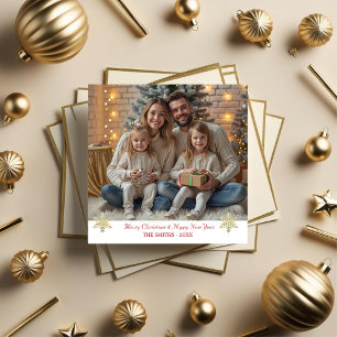 Cartes Pour Fêtes Annuelles Flèches d'hiver en or simple