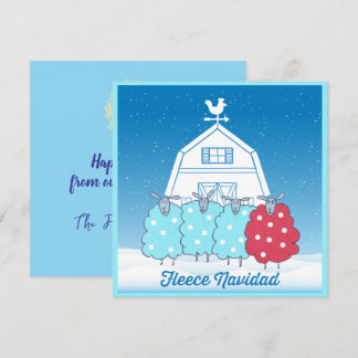 Cartes Pour Fêtes Annuelles Fleece Navidad Cute Sheep de Noël Personnalisé