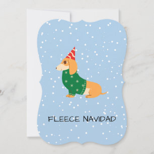 Cartes Pour Fêtes Annuelles Fleece Navidad – Joli chien saucisse