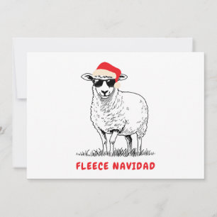 Cartes Pour Fêtes Annuelles Fleece Navidad Sheep dans les lunettes de soleil