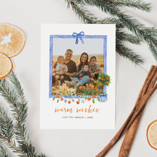 Cartes Pour Fêtes Annuelles Fleur botanique de Noël Citrus Photo de vacances