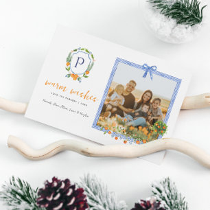 Cartes Pour Fêtes Annuelles Fleur botanique de Noël Citrus Photo de vacances