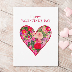 Cartes Pour Fêtes Annuelles Fleur Cœur Saint-Valentin, fleurs florales roses 