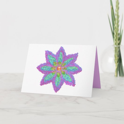Cartes Pour Fêtes Annuelles Fleur colorée Abstraite Aïd (Devant)