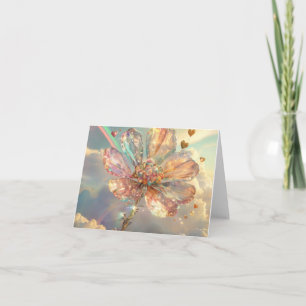 Cartes Pour Fêtes Annuelles Fleur de cristal rose doux