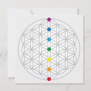 Cartes Pour Fêtes Annuelles Fleur de design de vie et 7 chakras couleurs arc-e