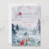 Cartes Pour Fêtes Annuelles Fleur de lanterne de la Forêt d'hiver (Devant)