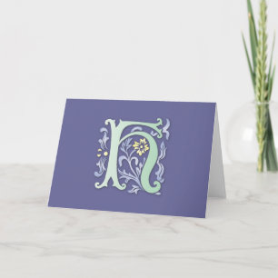 Cartes Pour Fêtes Annuelles Fleur de lis H Monogramme