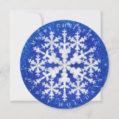 Cartes Pour Fêtes Annuelles Fleur de neige Bleu Blanc (Devant)
