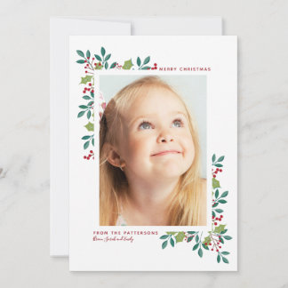 Cartes Pour Fêtes Annuelles Fleur de Noël Joyeux | Vert bleu