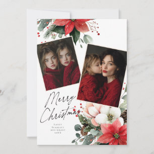 Cartes Pour Fêtes Annuelles Fleur de Noël poinsettia Joyeux Noël 2 photo