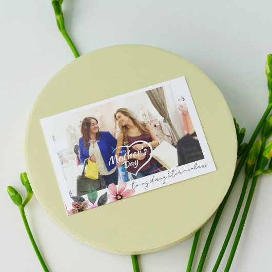 Cartes Pour Fêtes Annuelles Fleur de photo personnalisée Fête des mères belle-