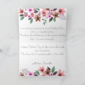 Cartes Pour Fêtes Annuelles Fleur de photo personnalisée Fête des mères belle- (Intérieur)