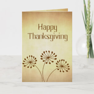 Cartes Pour Fêtes Annuelles Fleur de pissenlit abstrait marron