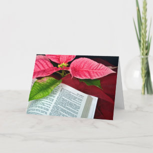 Cartes Pour Fêtes Annuelles Fleur de poinsettia rouge de Noël dans la Bible