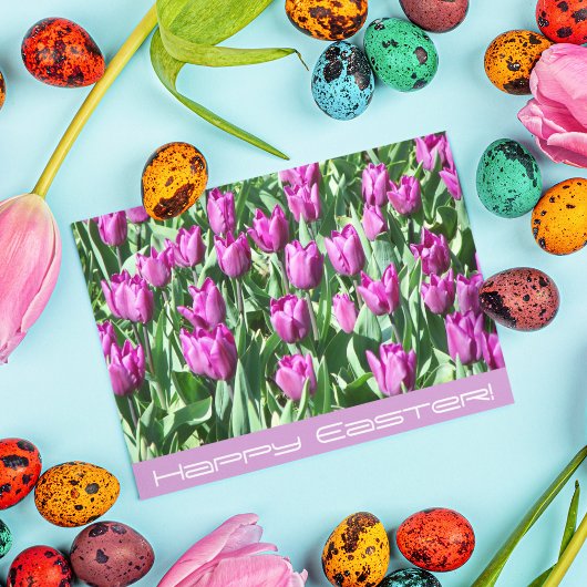 Cartes Pour Fêtes Annuelles Fleur de tulipe pourpre à Pâques florales