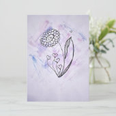 Cartes Pour Fêtes Annuelles Fleur délicate dessinée à la main avec des cœurs (Debout devant)