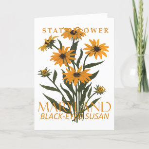 Cartes Pour Fêtes Annuelles Fleur du territoire du Maryland La Susan à l'oeil