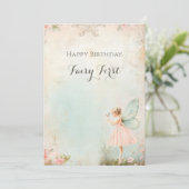 Cartes Pour Fêtes Annuelles Fleur fée fille Anniversaire (Debout devant)