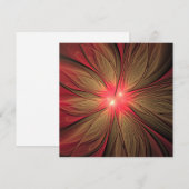 Cartes Pour Fêtes Annuelles Fleur fractale de fansy rouge (Devant / Derrière)
