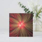 Cartes Pour Fêtes Annuelles Fleur fractale de fansy rouge (Debout devant)