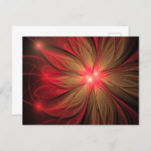 Cartes Pour Fêtes Annuelles Fleur fractale de fansy rouge