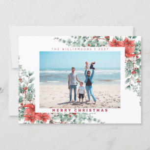 Cartes Pour Fêtes Annuelles Fleur hiver Joyeux Noël