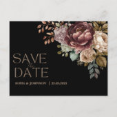 Cartes Pour Fêtes Annuelles Fleur moody foncé Moderne Sauvez la date Mariage (Devant)